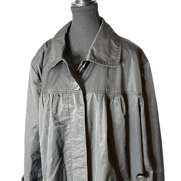 PENNINGTONS Black Lightweight Trench Style Jacket Hidden Buttons Plus Size 5X - Picture 1 of 11